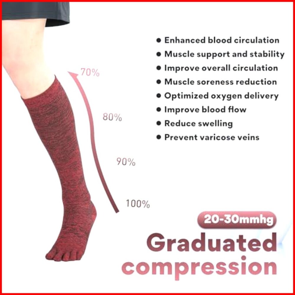 Knee High Compression Socks Coolmax Moisture Wick… - image 2